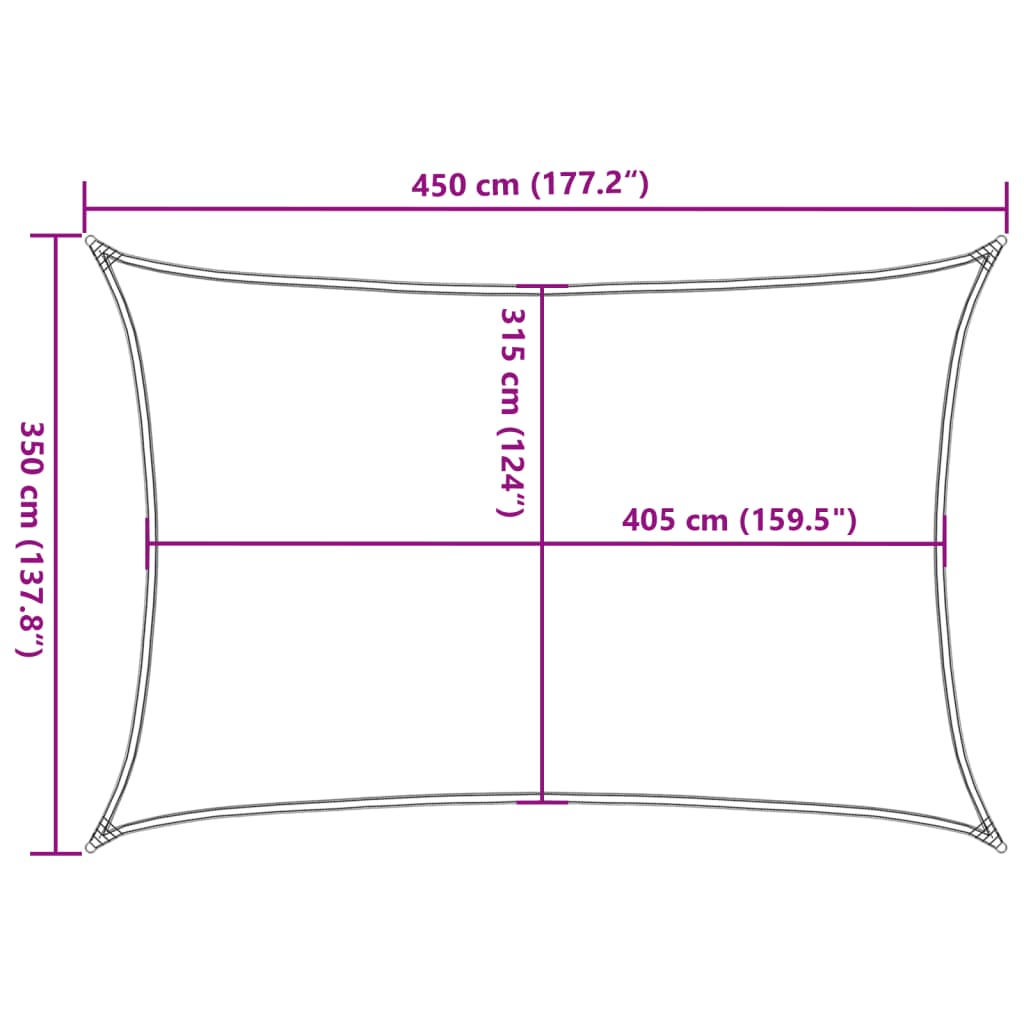 vidaXL Πανί Σκίασης Ορθογώνιο Κίτρινο 3,5x4,5 μ. από HDPE 160 γρ/μ²
