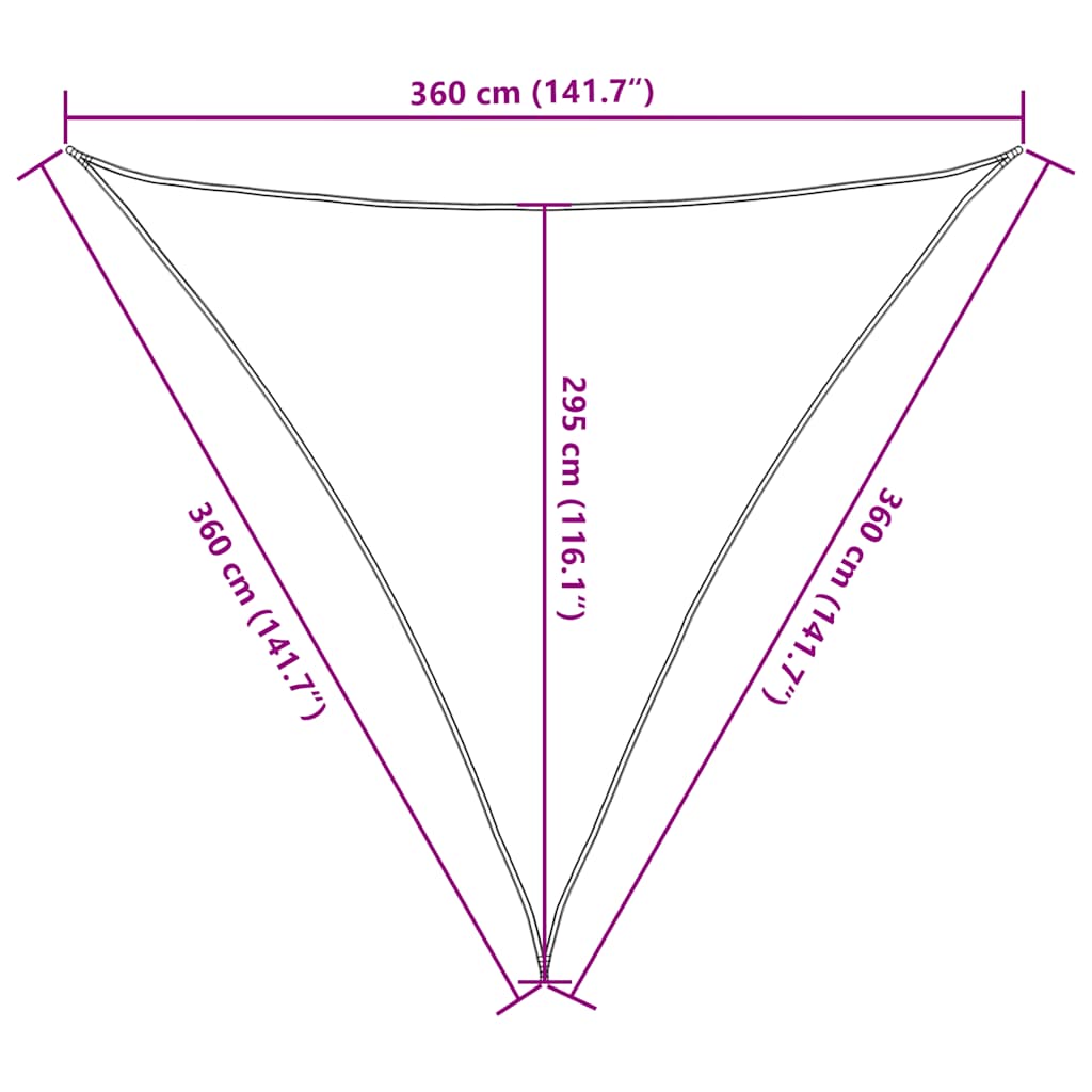 vidaXL Πανί Σκίασης Κίτρινο 3,6 x 3,6 x 3,6 μ. 160 γρ./μ² από HDPE