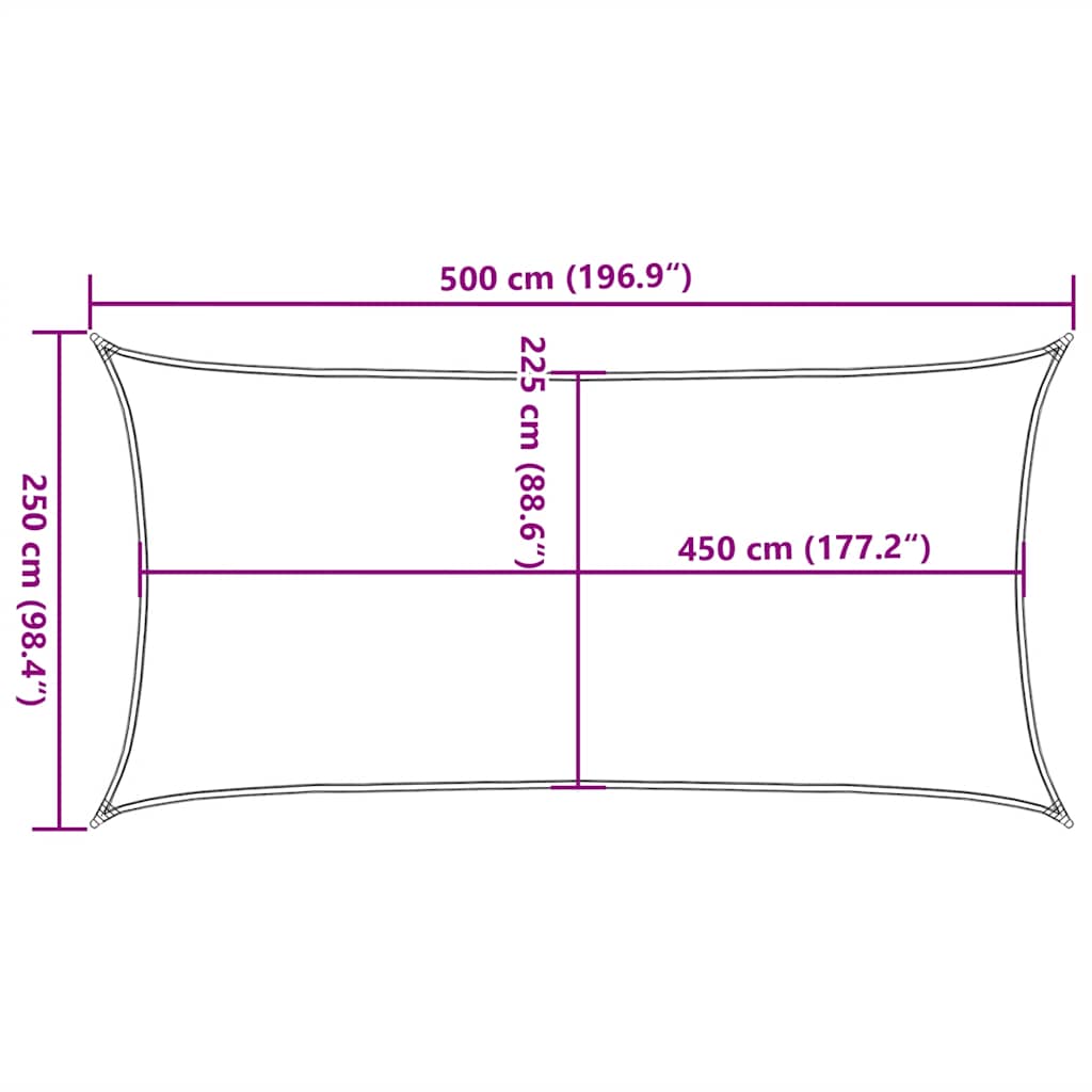 vidaXL Πανί Σκίασης Κόκκινο 2,5 x 5 μ. από HDPE 160 γρ./μ²