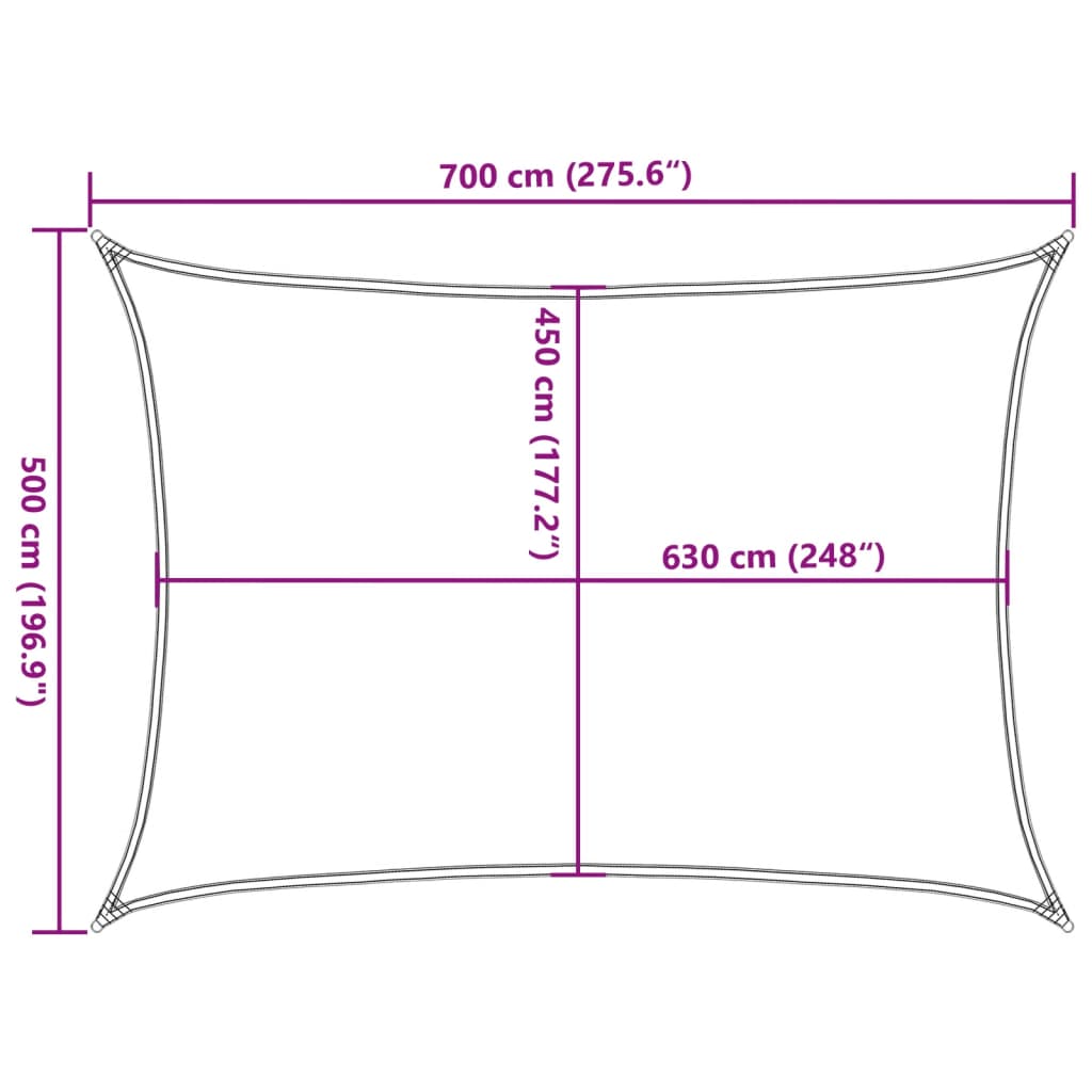 vidaXL Πανί Σκίασης Ορθογώνιο Πορτοκαλί 5x7 μ. από HDPE 160 γρ/μ²
