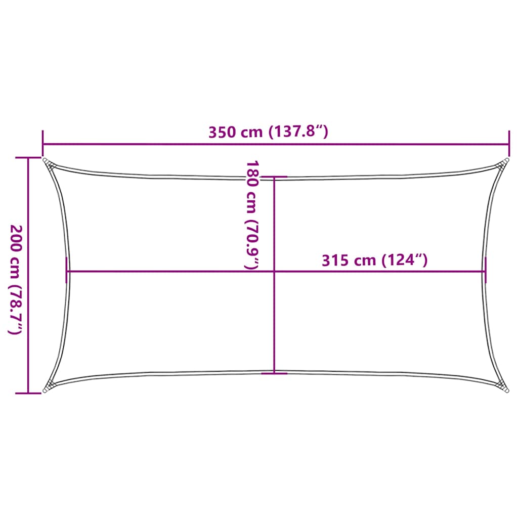 vidaXL Πανί Σκίασης Μαύρο 2 x 3,5 μ. από HDPE 160 γρ./μ²