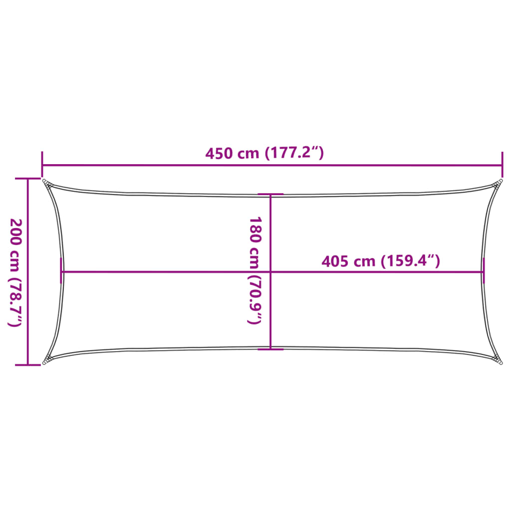 vidaXL Πανί Σκίασης Μαύρο 2 x 4,5 μ. από HDPE 160 γρ./μ²