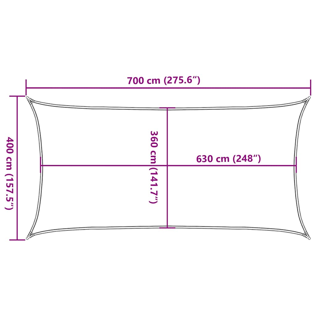 vidaXL Πανί Σκίασης Μαύρο 4 x 7 μ. από HDPE 160 γρ./μ²