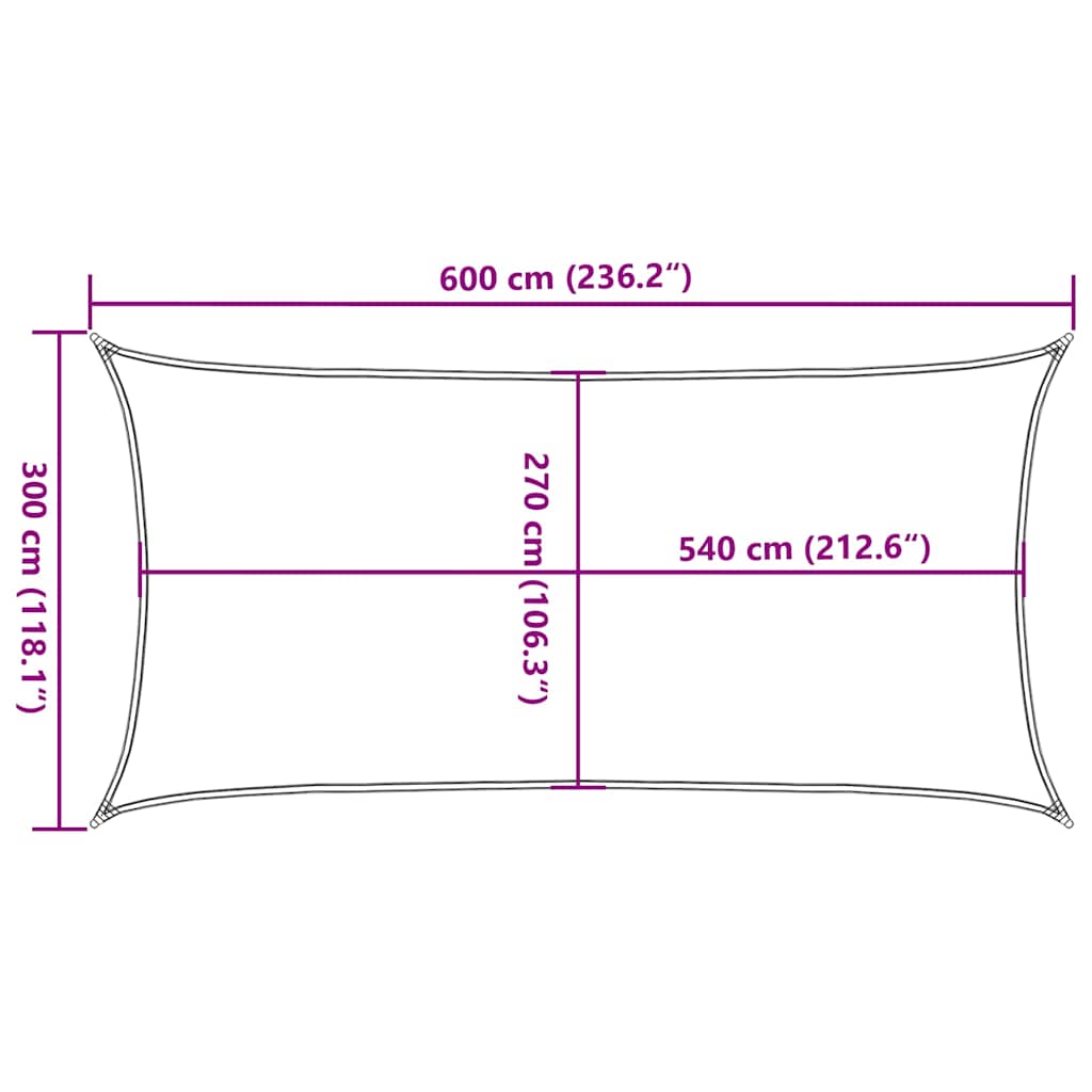 vidaXL Πανί Σκίασης Καφέ 3 x 6 μ. από HDPE 160 γρ./μ²