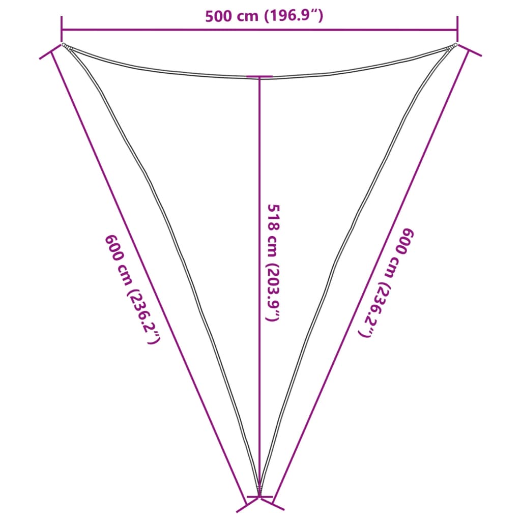vidaXL Πανί Σκίασης Καφέ 5 x 6 x 6 μ. από HDPE 160 γρ./μ²