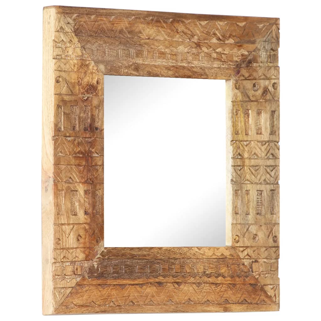 vidaXL Καθρέφτης Σκαλιστός στο Χέρι 50x50x2,5εκ. από Μασίφ Ξύλο Μάνγκο