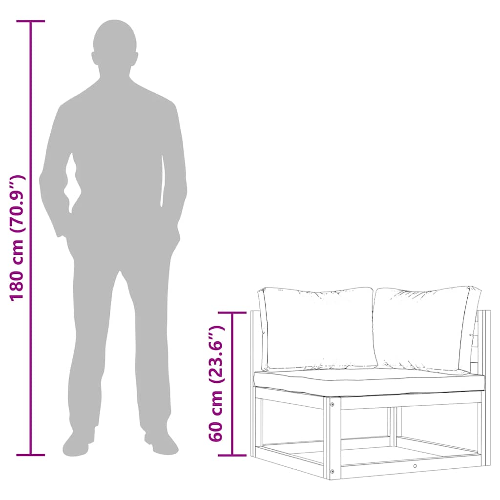 vidaXL Γωνιακοί Καναπέδες Τμηματικοί 2 τεμ. με Λευκά Κρεμ Μαξιλάρια