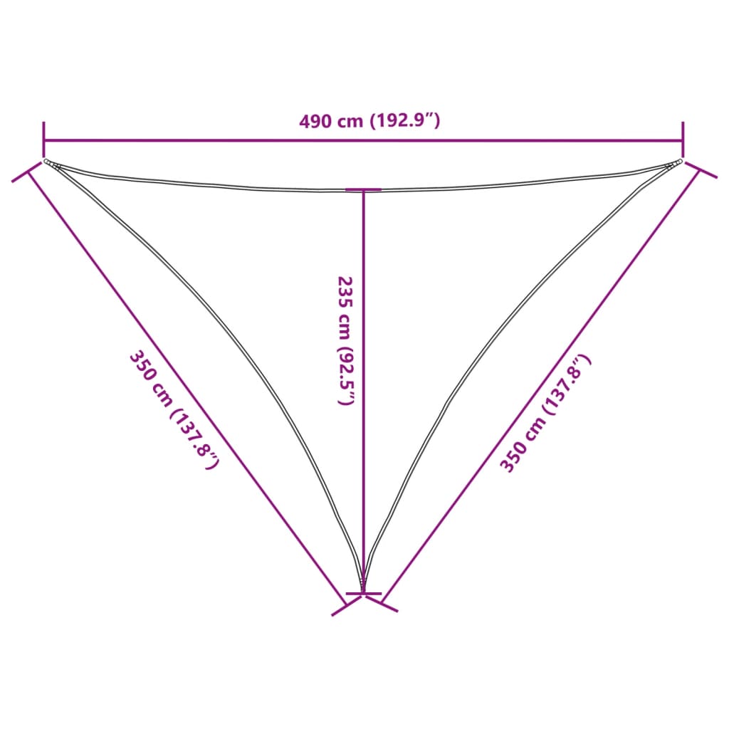 vidaXL Πανί Σκίασης Τρίγωνο Τερακότα 3,5x3,5x4,9 μ. από Ύφασμα Oxford