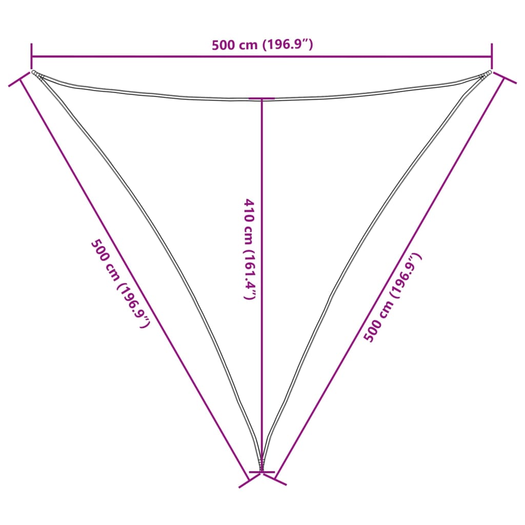 vidaXL Πανί Σκίασης Τρίγωνο Taupe 5 x 5 x 5 μ. από Ύφασμα Oxford