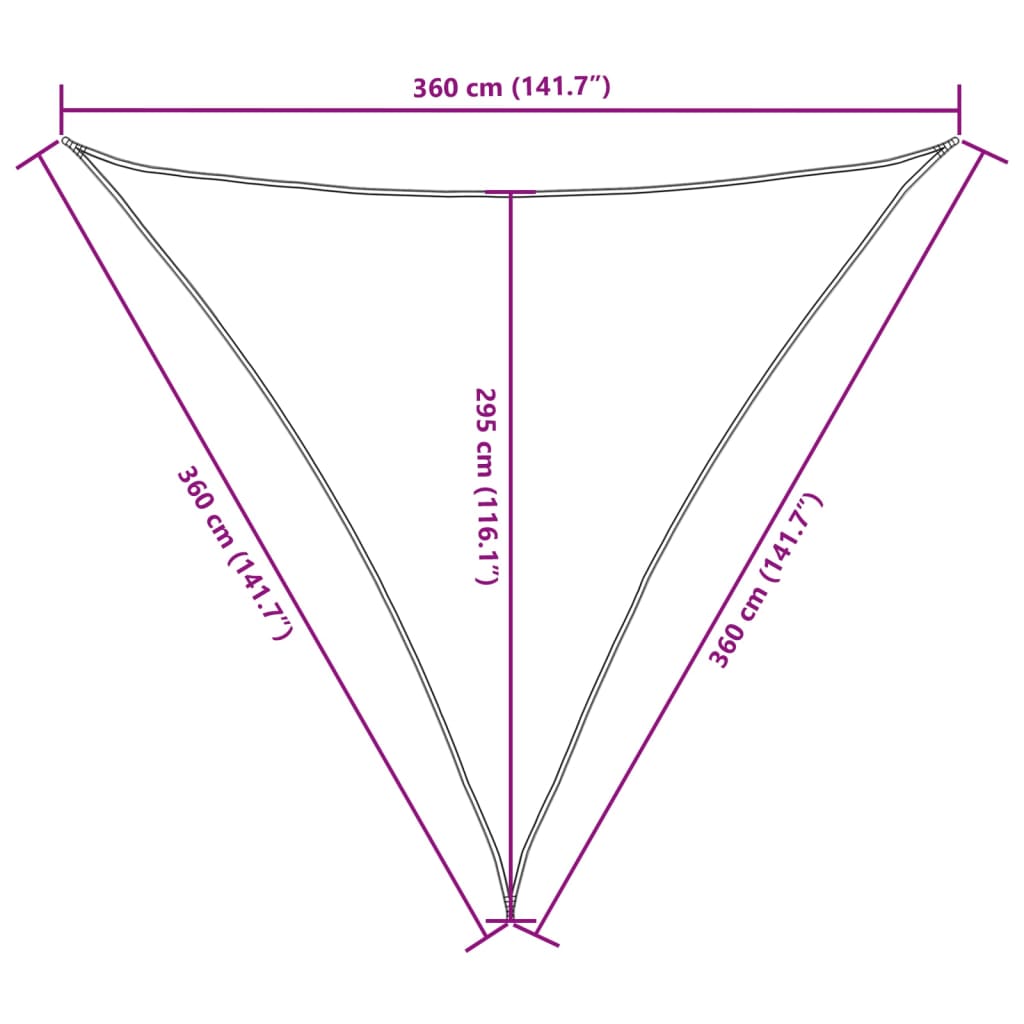 vidaXL Πανί Σκίασης Τρίγωνο Σκ. Πράσινο 3,6x3,6x3,6 μ. Ύφασμα Oxford