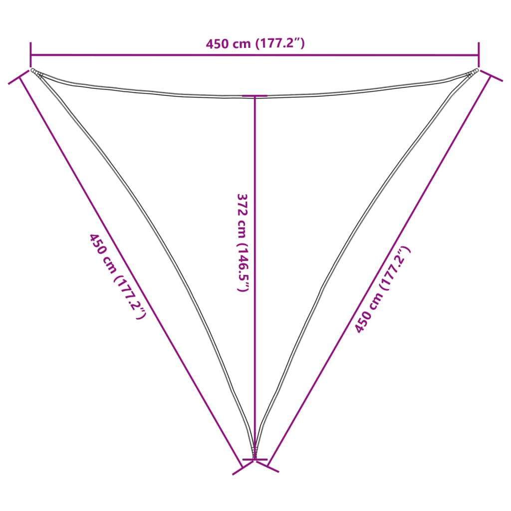 vidaXL Πανί Σκίασης Τρίγωνο Μπλε 4,5 x 4,5 x 4,5 μ. από Ύφασμα Oxford