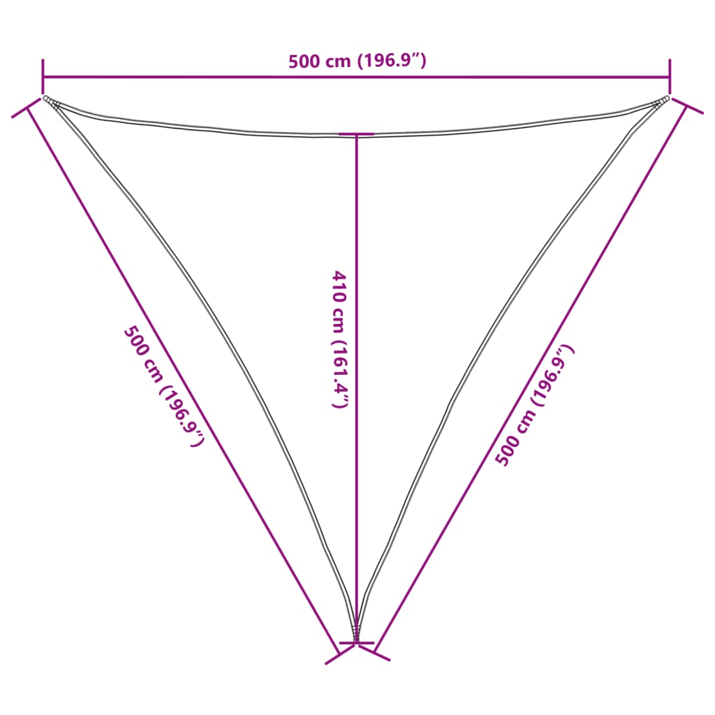 vidaXL Πανί Σκίασης Τρίγωνο Μπλε 5 x 5 x 5 μ. από Ύφασμα Oxford