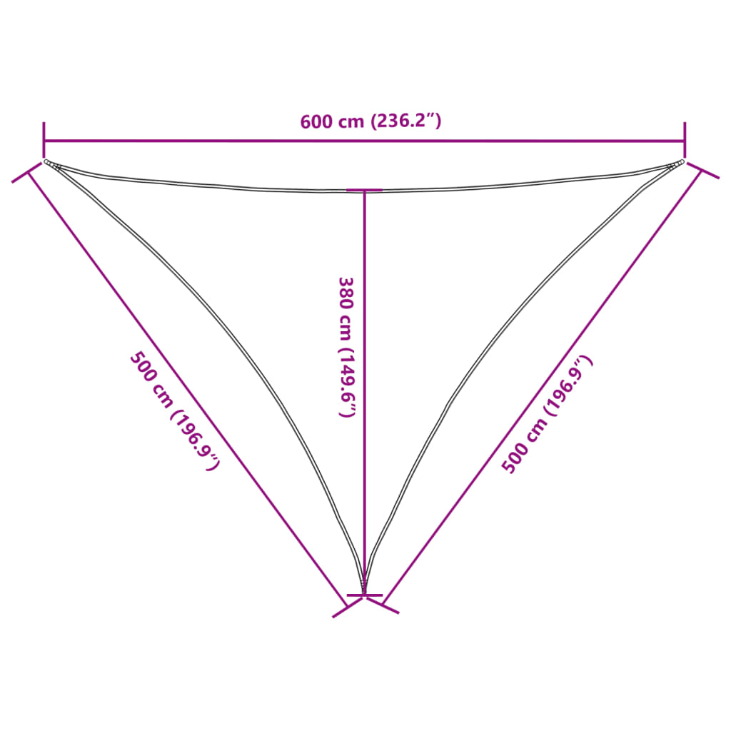 vidaXL Πανί Σκίασης Τρίγωνο Μπλε 5 x 5 x 6 μ. από Ύφασμα Oxford