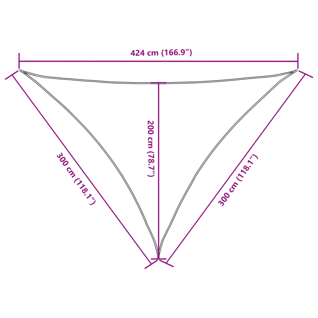 vidaXL Πανί Σκίασης Τρίγωνο Πορτοκαλί 3x3x4,24 μ. από Ύφασμα Oxford