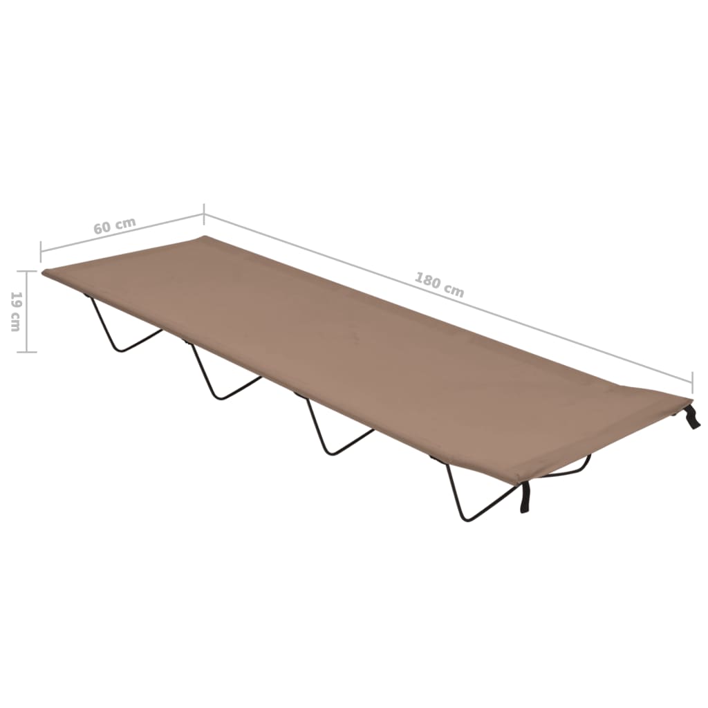 vidaXL Κρεβάτια Κάμπινγκ 2 τεμ. Taupe 180x60x19εκ Ύφασ. Oxford/Ατσάλι