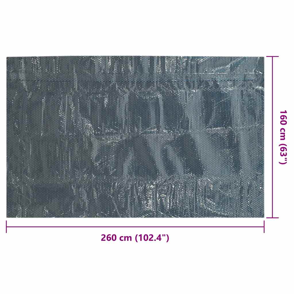 vidaXL Κάλυμμα Πισίνας Ηλιακό Μαύρο/Μπλε 260x160 εκ. από Πολυαιθυλένιο