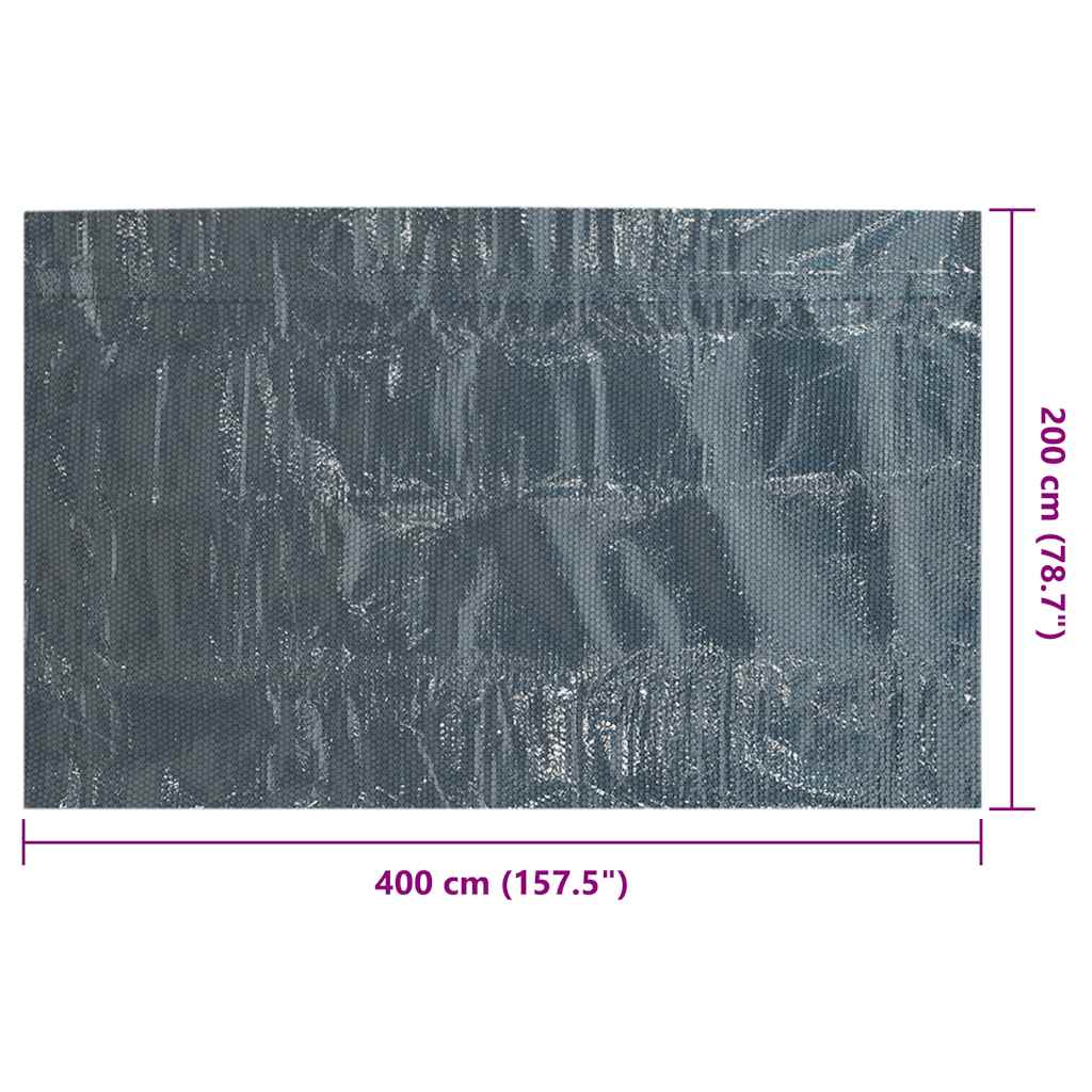 vidaXL Κάλυμμα Πισίνας Ηλιακό Μαύρο/Μπλε 400x200 εκ. από Πολυαιθυλένιο