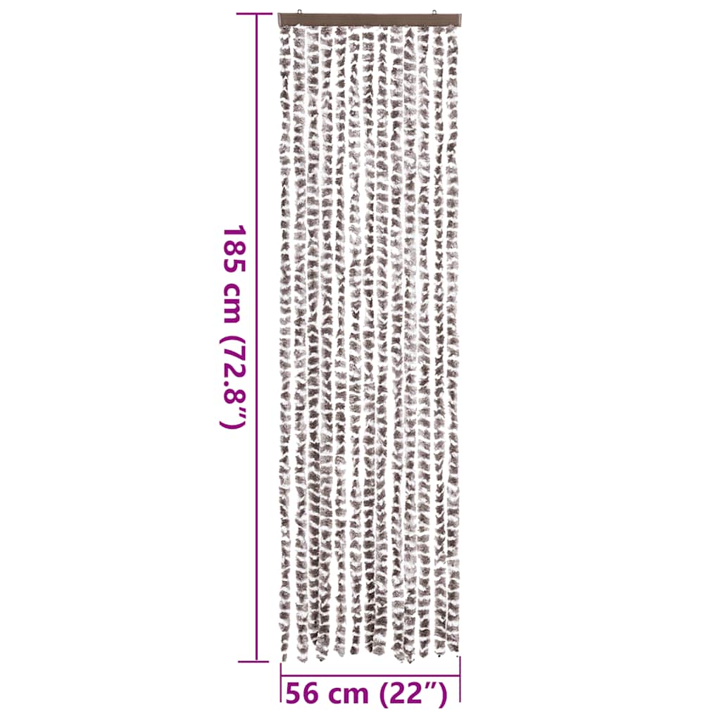 vidaXL Σήτα - Κουρτίνα Πόρτας Taupe / Λευκό 56 x 185 εκ. από Σενίλ