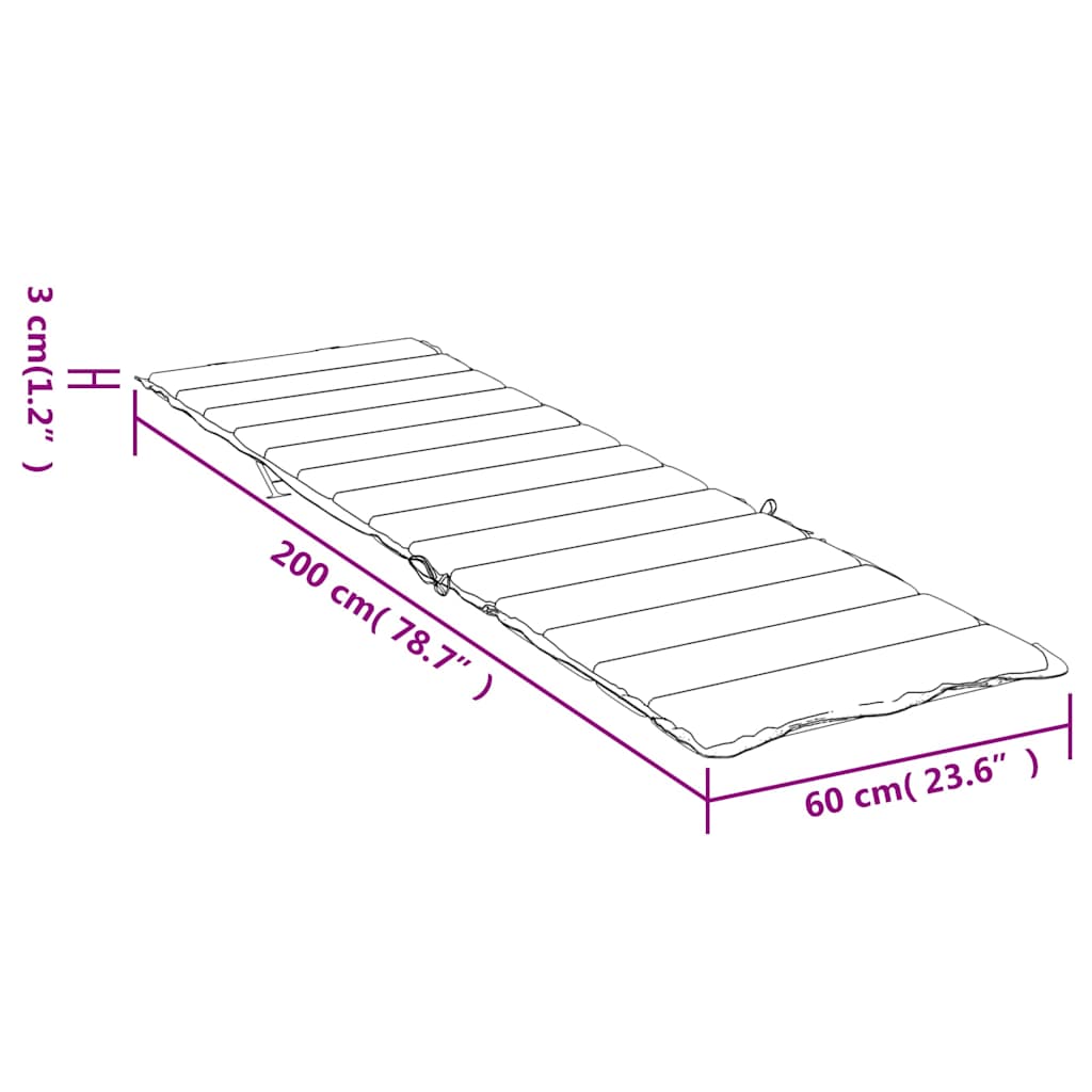 vidaXL Μαξιλάρι Ξαπλώστρας Μπορντό 200 x 60 x 3 εκ. από Ύφασμα Oxford