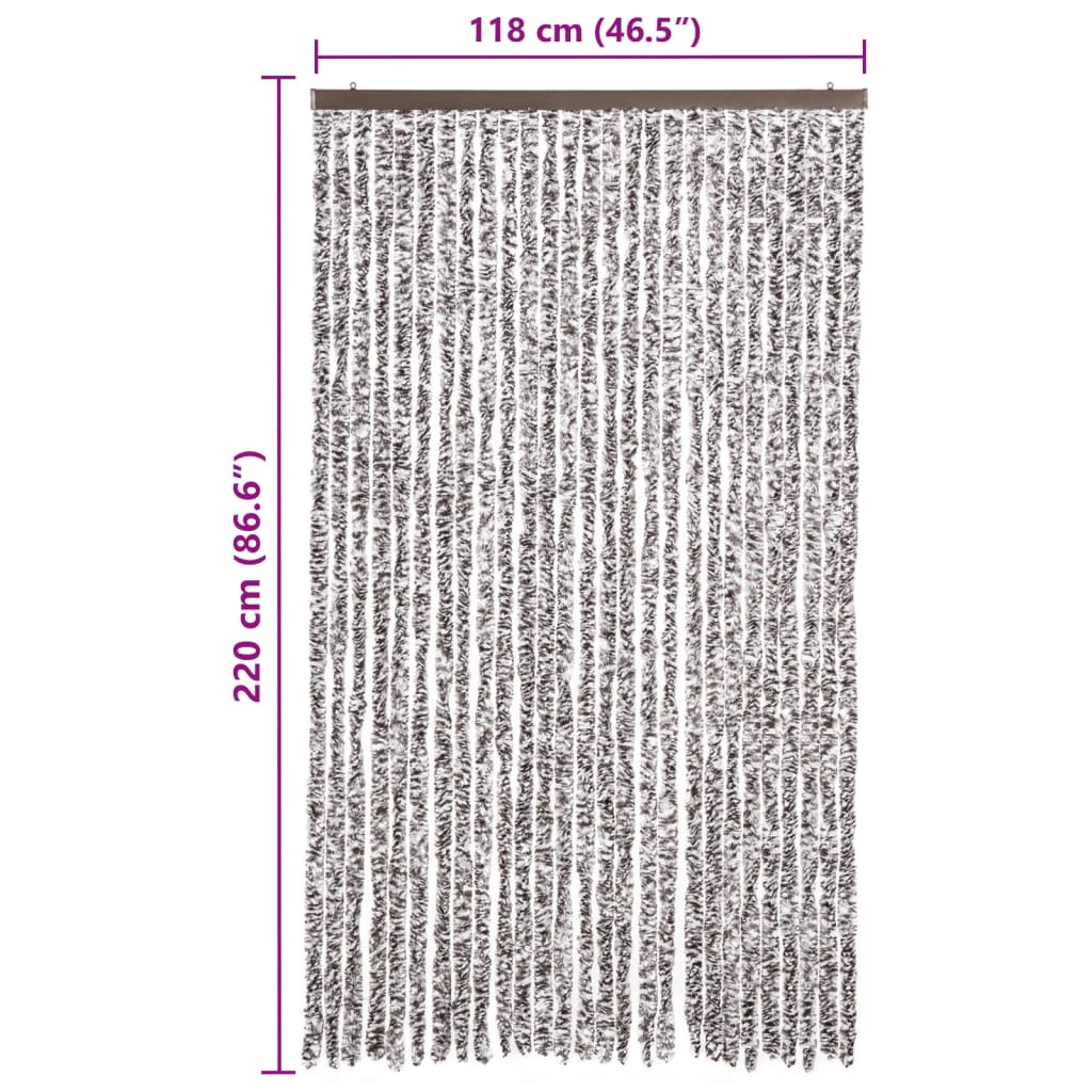 vidaXL Σήτα - Κουρτίνα Πόρτας Καφέ / Μπεζ 118 x 220 εκ. από Σενίλ