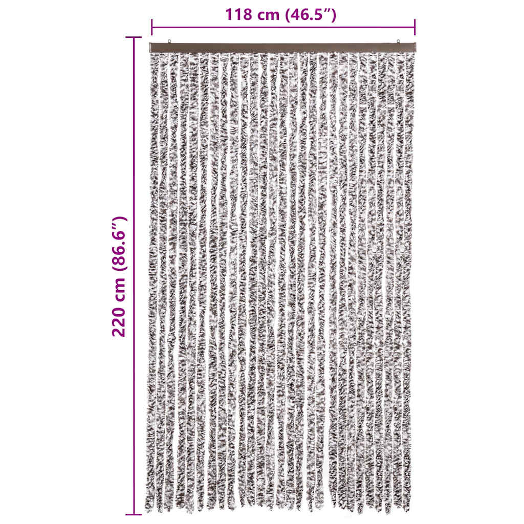 vidaXL Σήτα - Κουρτίνα Πόρτας Καφέ / Μπεζ 118 x 220 εκ. από Σενίλ