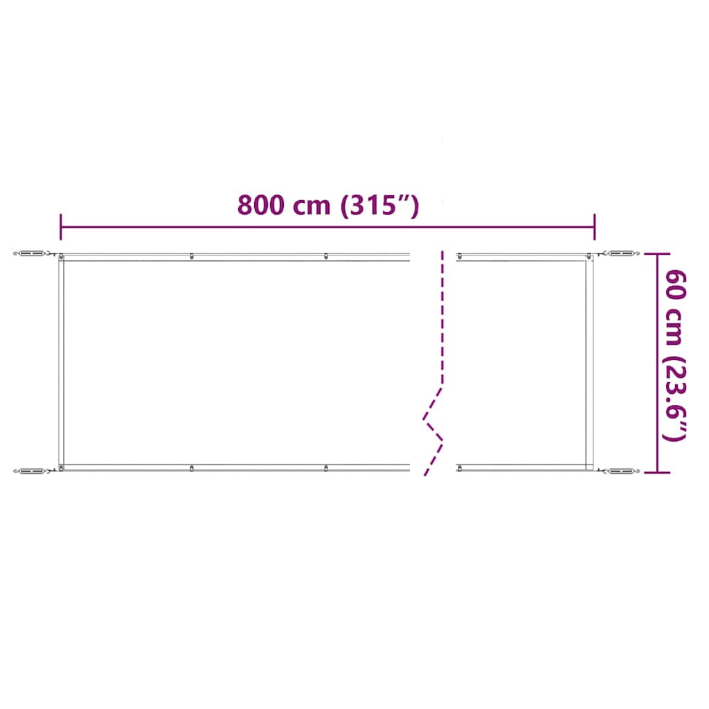 vidaXL Τέντα Κάθετη Ανθρακί 60 x 800 εκ. από Ύφασμα Oxford