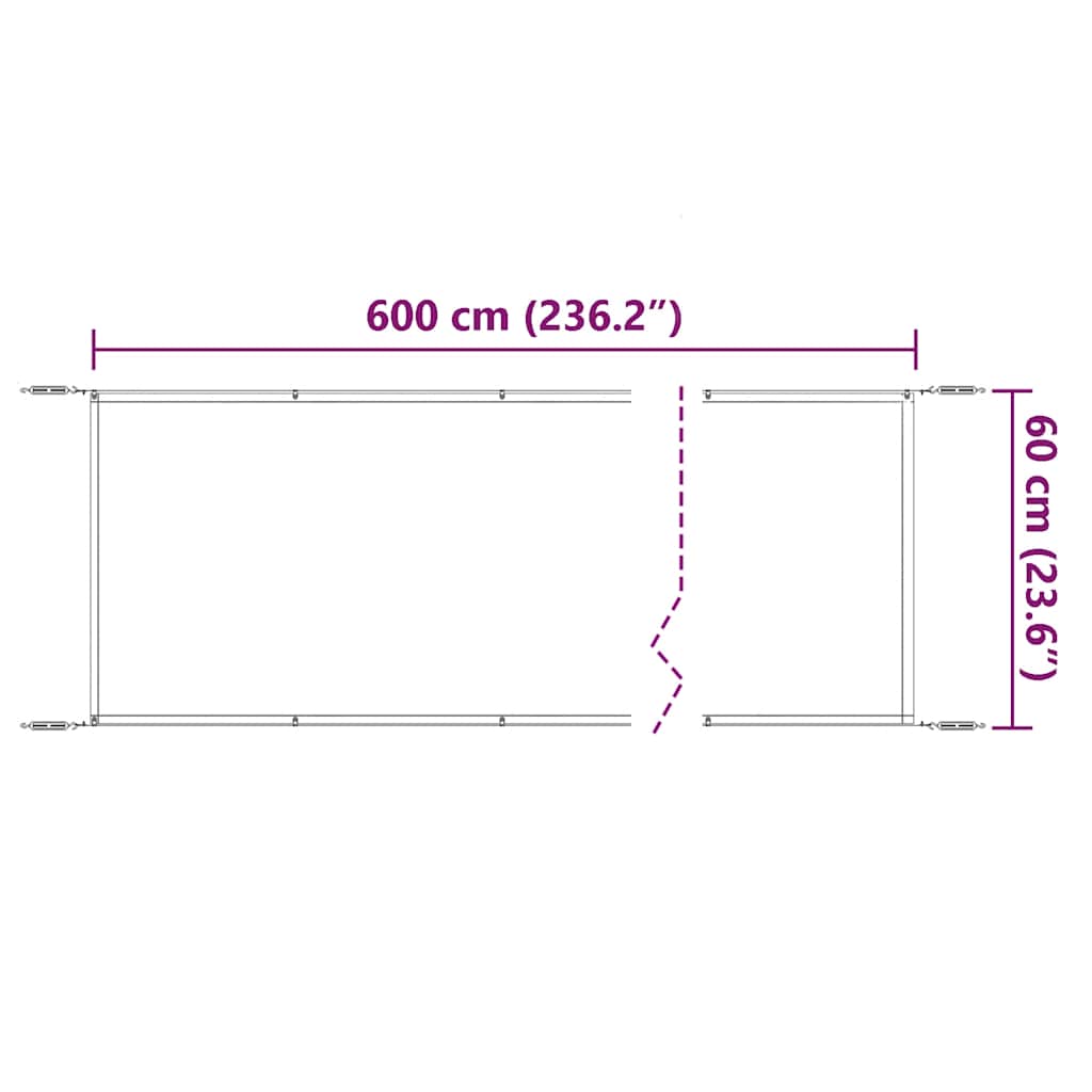 vidaXL Τέντα Κάθετη Μπεζ 60 x 600 εκ. από Ύφασμα Oxford