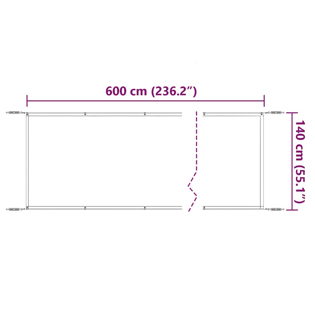 vidaXL Τέντα Κάθετη Μπλε 140 x 600 εκ. από Ύφασμα Oxford