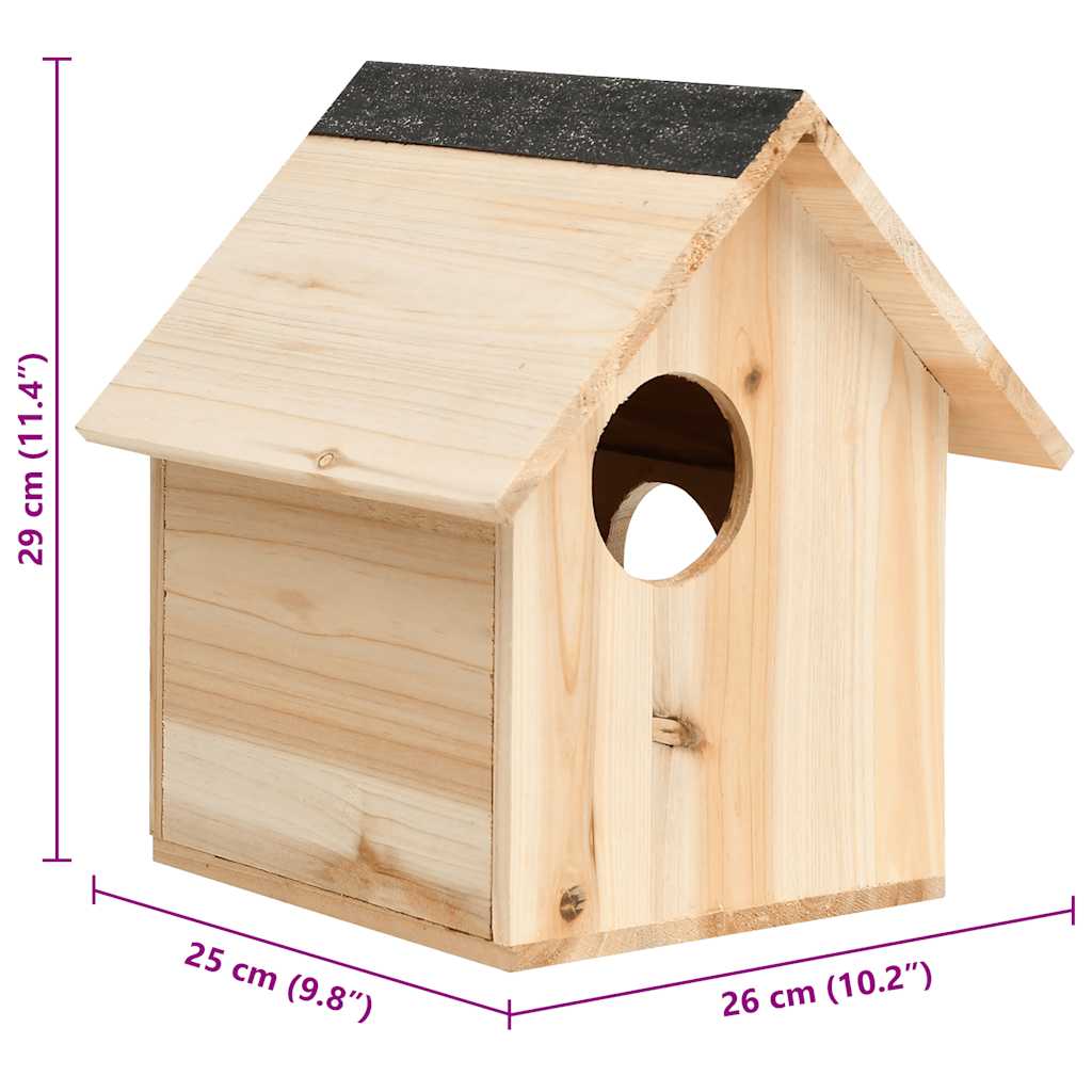 vidaXL Σπιτάκι Σκίουρου 26 x 25 x 29 εκ. Μασίφ Ξύλο Ελάτης