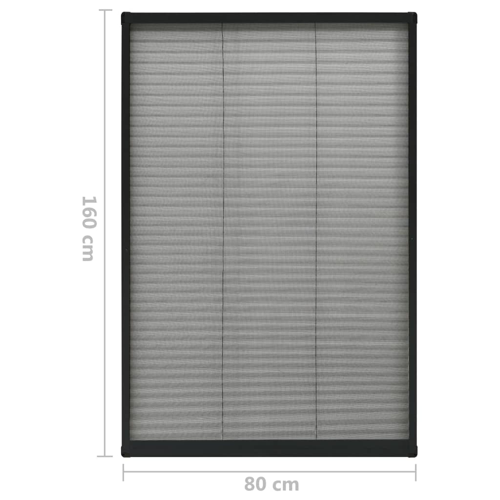vidaXL Σήτα Παραθύρου Πλισέ Ανθρακί 80 x 160 εκ. από Αλουμίνιο