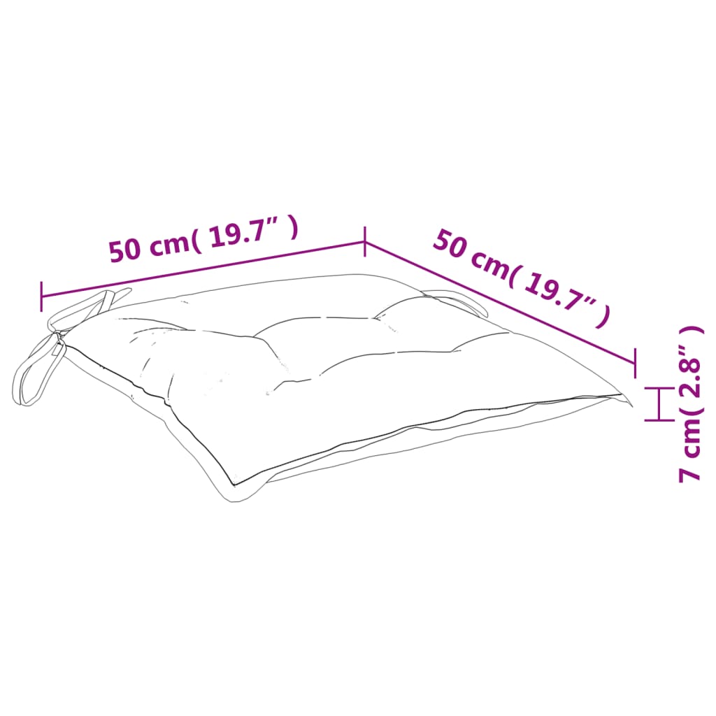 vidaXL Μαξιλάρια Καρέκλας Κήπου 2 τεμ. Ανθρακί 50x50x7 εκ. Υφασμάτινα