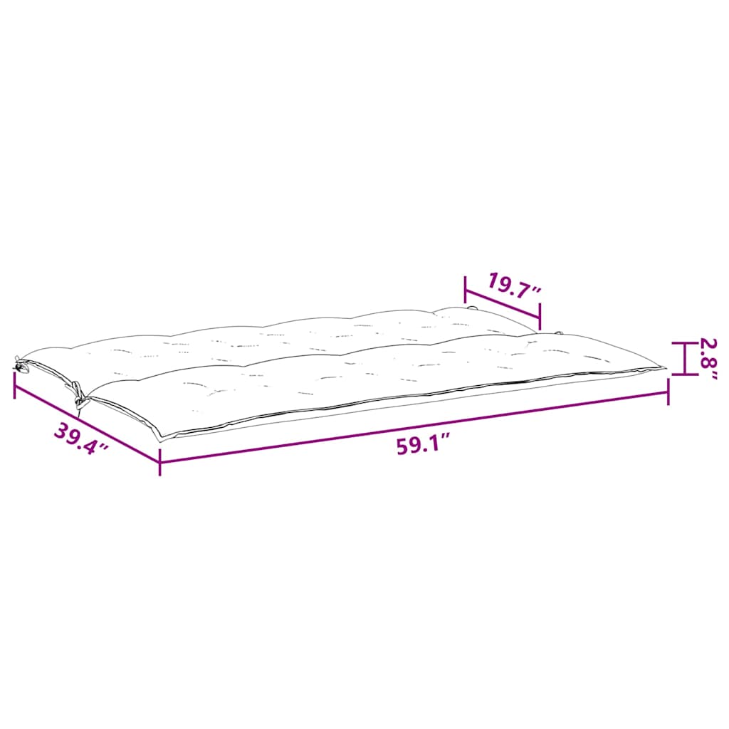 vidaXL Μαξιλάρι Πάγκου Κήπου Μαύρο 150x(50+50)x7 εκ. Ύφασμα Oxford