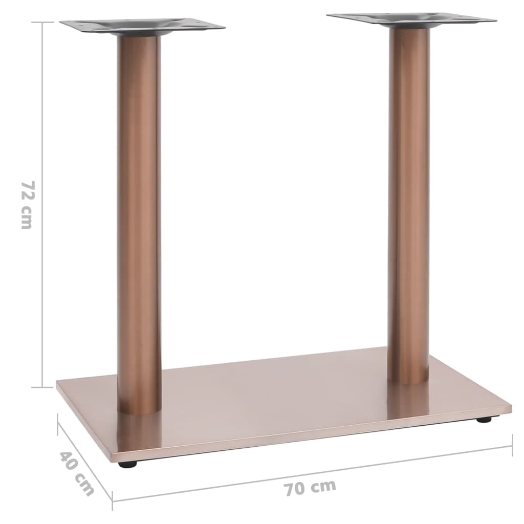 vidaXL Πόδι Τραπεζιού Bistro Μπρονζέ 70x40x72 εκ από Ανοξείδωτο Ατσάλι