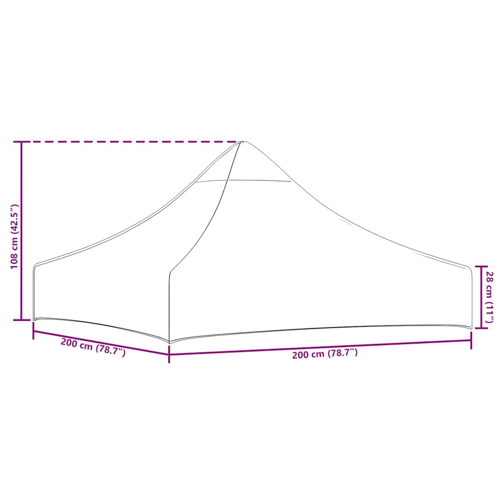 vidaXL Κάλυμμα Τέντας Εκδηλώσεων Κρεμ 2 x 2 μ. 270 γρ/μ²