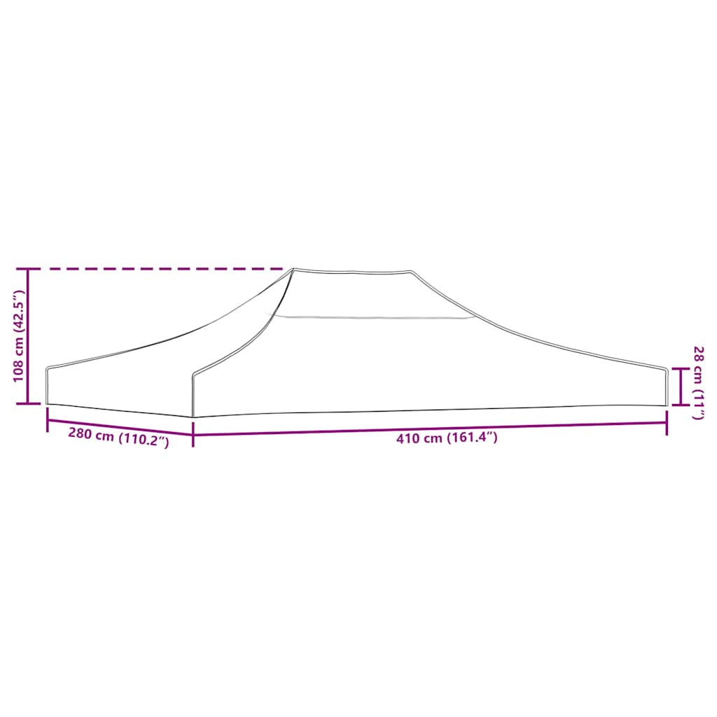 vidaXL Κάλυμμα Τέντας Εκδηλώσεων Κρεμ 4 x 3 μ. 270 γρ/μ²