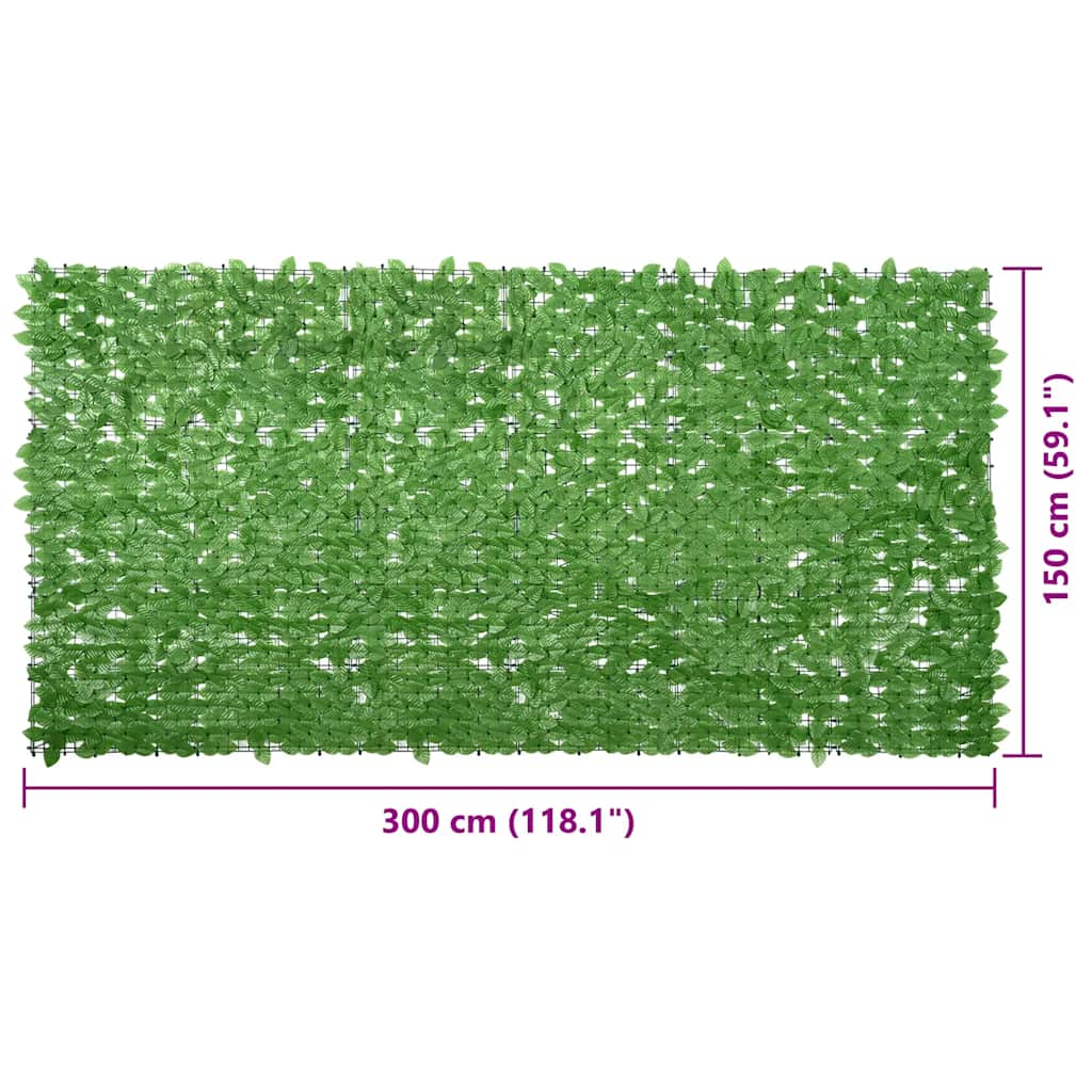 vidaXL Διαχωριστικό Βεράντας 300 x 150 εκ. με Πράσινα Φύλλα