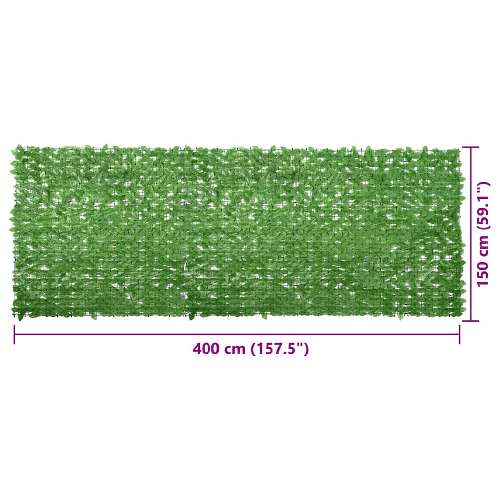 vidaXL Διαχωριστικό Βεράντας με Πράσινα Φύλλα 400 x 150 εκ.