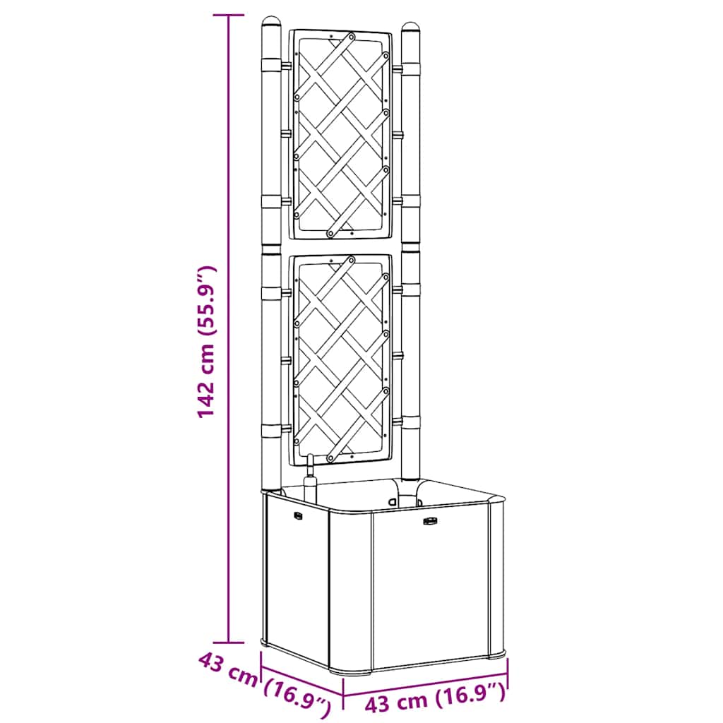 vidaXL Ζαρντινιέρα Κήπου Μόκα με Καφασωτό και Αυτόματο Πότισμα