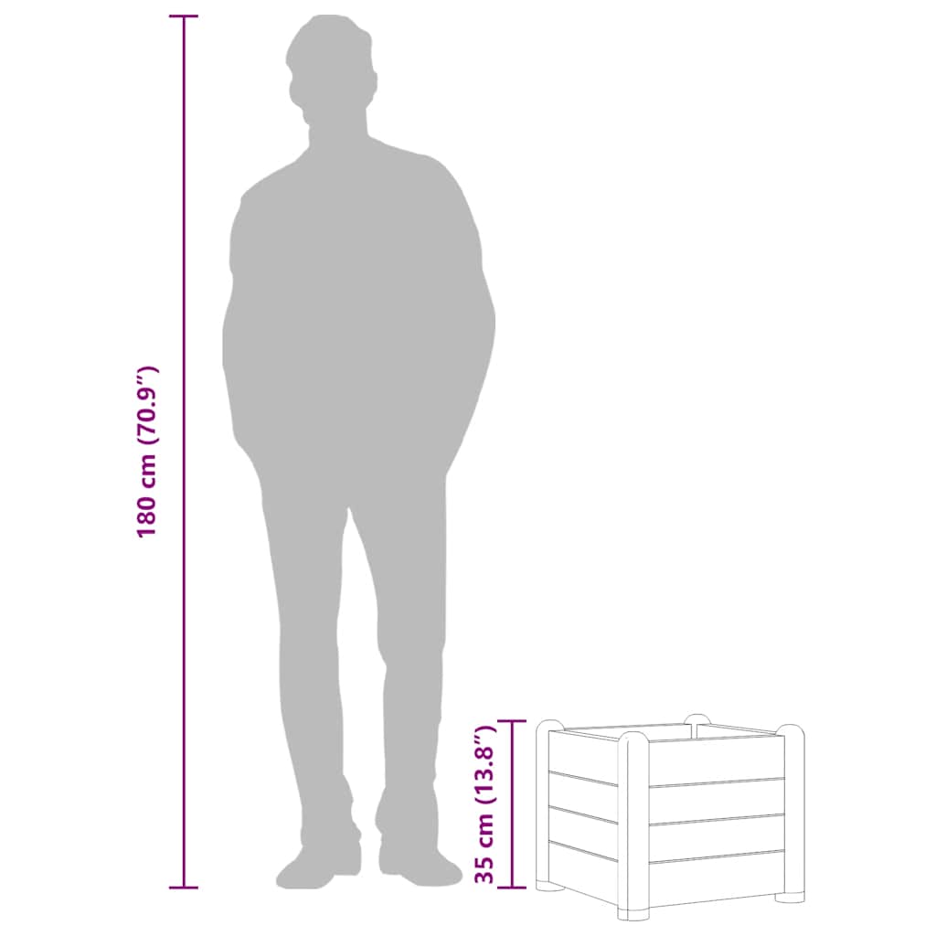 vidaXL Ζαρντινιέρα Υπερυψωμένη Μόκα 43 x 43 x 35 εκ. Πολυπροπυλένιο