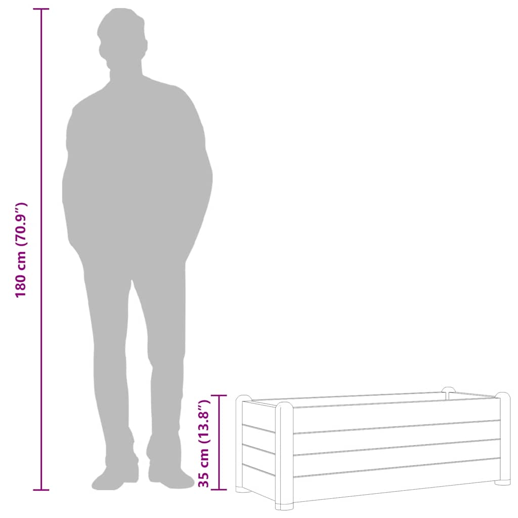 vidaXL Ζαρντινιέρα Υπερυψωμένη Μόκα 100 x 43 x 35 εκ. Πολυπροπυλένιο