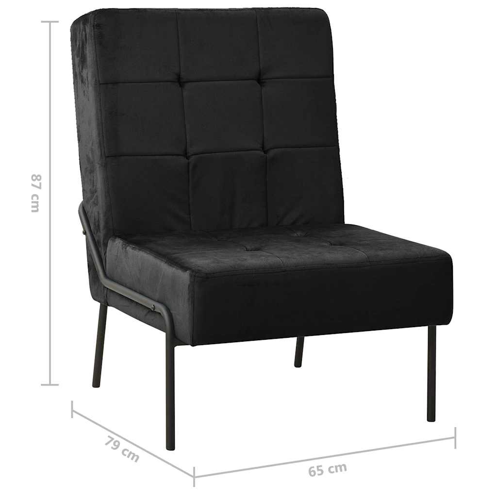 vidaXL Καρέκλα Χαλάρωσης 65 x 79 x 87 Μαύρη Βελούδινη