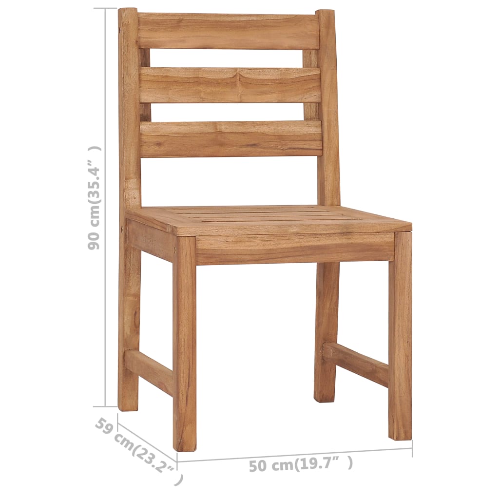 vidaXL Καρέκλες Κήπου 2 τεμ. από Μασίφ Ξύλο Teak