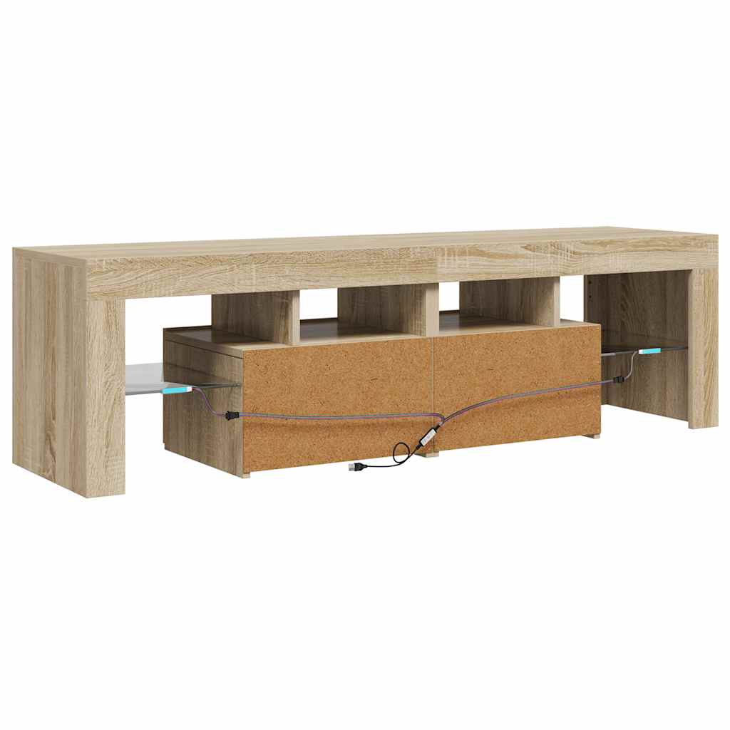 vidaXL Έπιπλο Τηλεόρασης με LED Sonoma Δρυς 140 x 36,5 x 40 εκ.