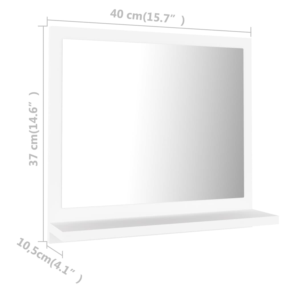 vidaXL Καθρέφτης Μπάνιου Λευκός 40 x 10,5 x 37 εκ. Επεξ. Ξύλο
