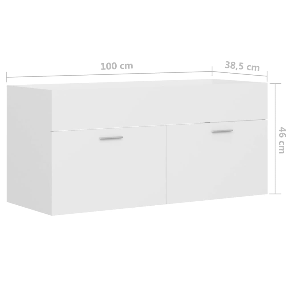 vidaXL Ντουλάπι Νιπτήρα Λευκό 100 x 38,5 x 46 εκ. από Επεξ. Ξύλο