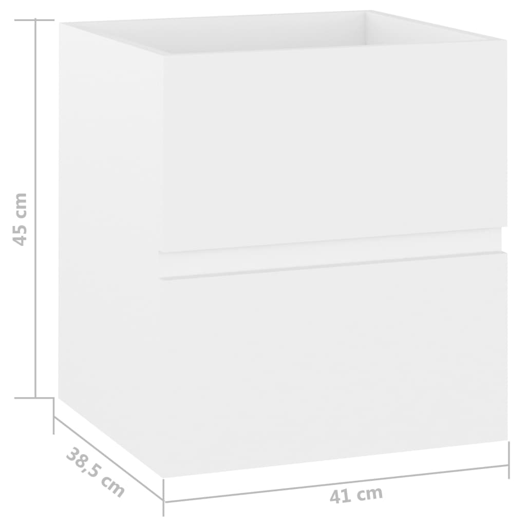 vidaXL Ντουλάπι Νιπτήρα Λευκό 41 x 38,5 x 45 εκ. Επεξεργασμένο Ξύλο