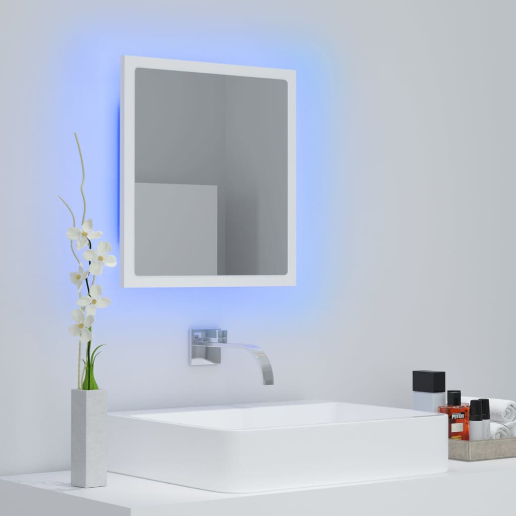 vidaXL Καθρέφτης Μπάνιου με LED Λευκός 40 x 8,5 x 37 εκ. Ακρυλικός