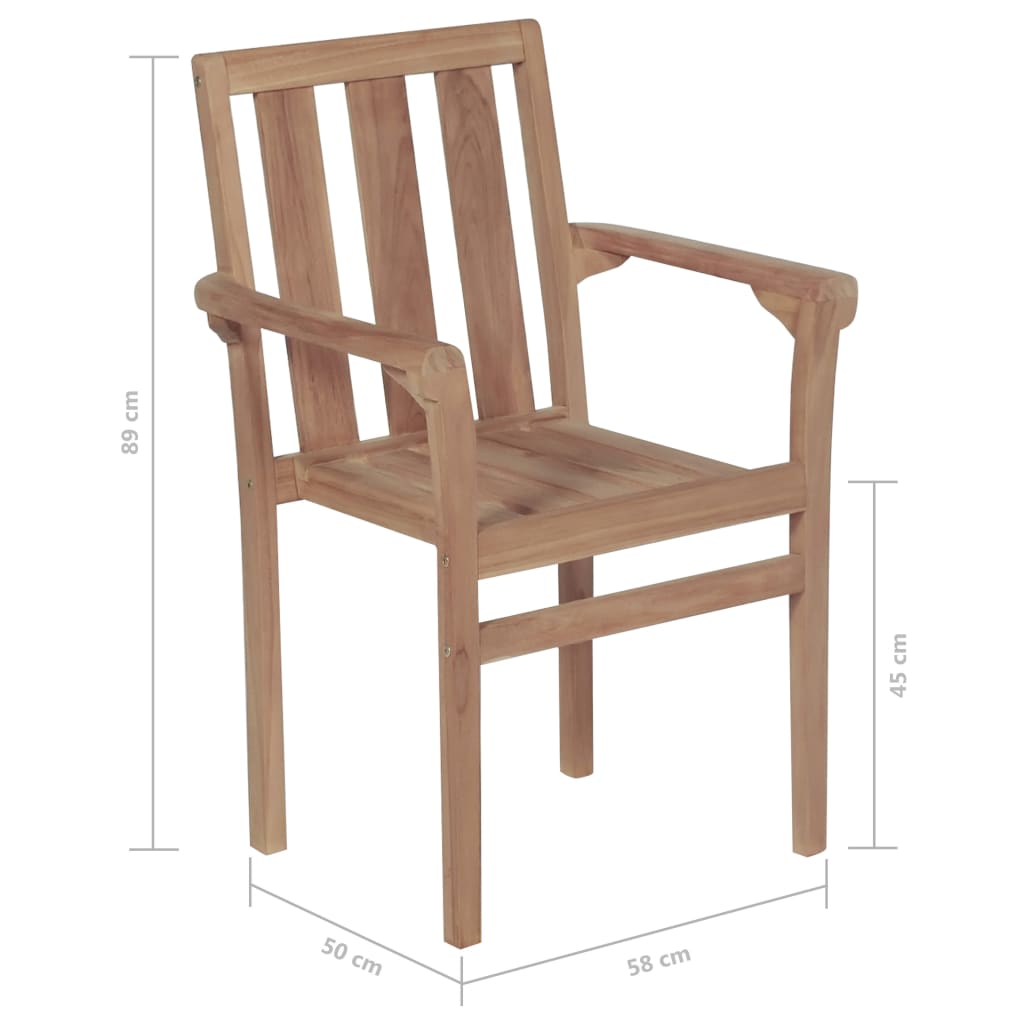 vidaXL Καρέκλες Κήπου 2 τεμ. από Μασίφ Ξύλο Teak & Γκρι Καρό Μαξιλάρια
