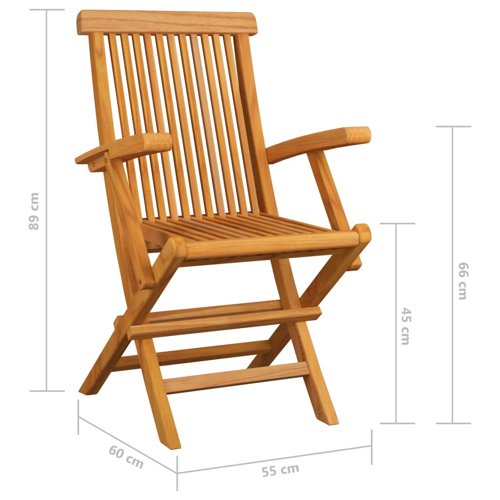 vidaXL Καρέκλες Κήπου 6 τεμ. Μασίφ Ξύλο Teak με Κόκκινα Καρό Μαξιλάρια