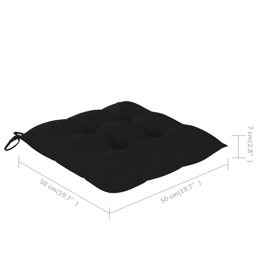 vidaXL Καρέκλες Τραπεζαρίας Εξ. Χώρου 3 τεμ. Ξύλο Ακακίας με Μαξιλάρια